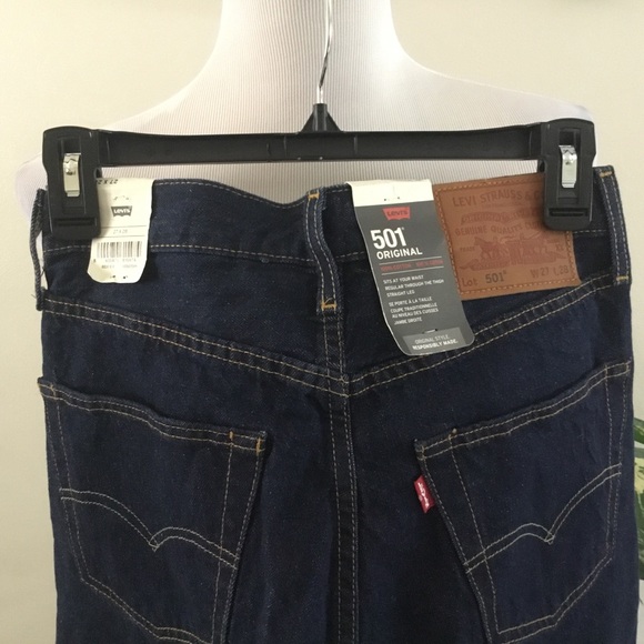 🌹3X🌹-HP-LEVI QUALITY ORIGINAL BUTTON FLY BLUE JEANS/CLASSIC STRAIGHT LEG/W27-28L - Picture 11 of 12